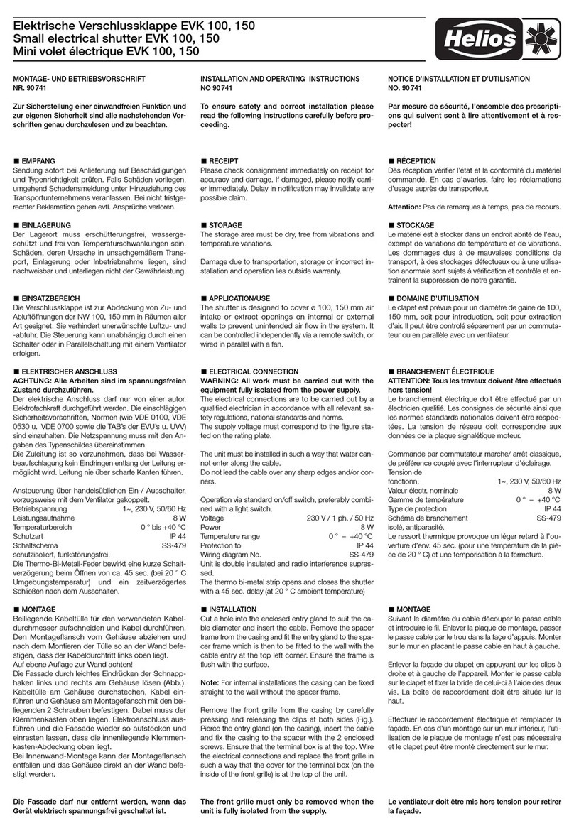 Helios EVK 100 User manual