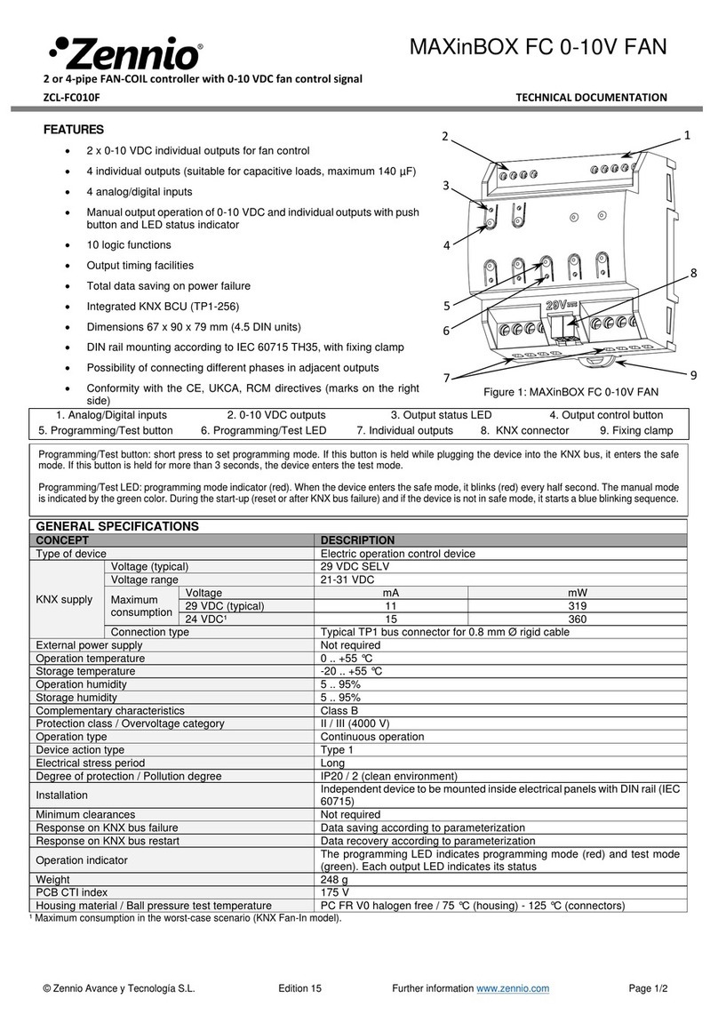 Zennio MAXinBOX FC 0-10V FAN Technical documentation Zennio MAXinBOX FC 0-10V FAN Technical documentation