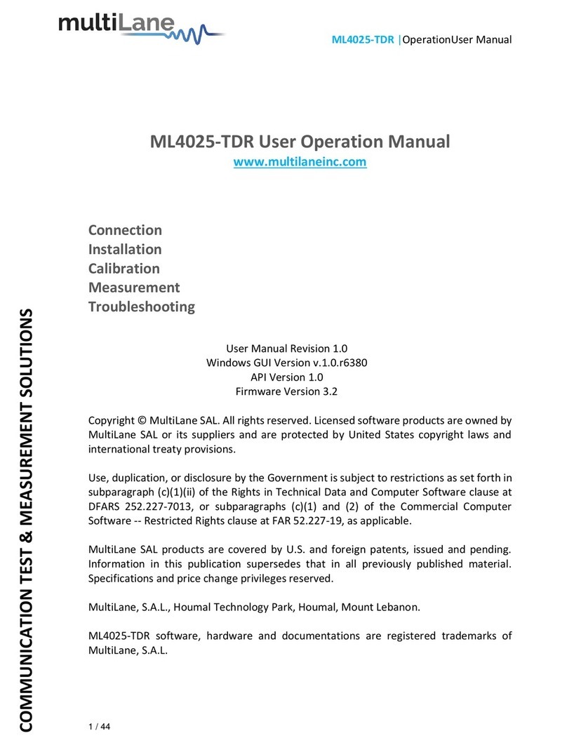 MULTILANE ML4025-TDR Mounting instructions