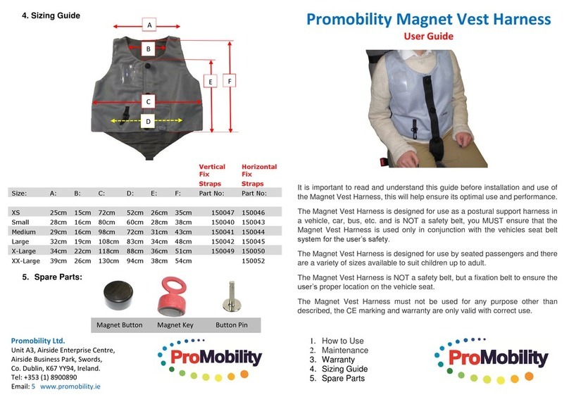 ProMobility Magnet Vest Harness XS user guide