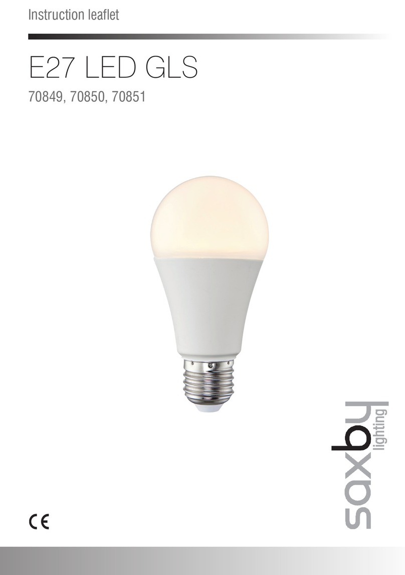 Saxby Lighting E27 LED GLS Instruction leaflet