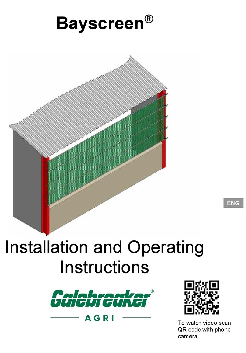 Galebreaker Bayscreen Installation and operating instructions