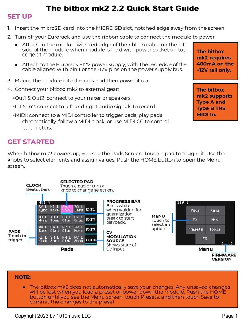 1010music Bitbox mk2 User manual