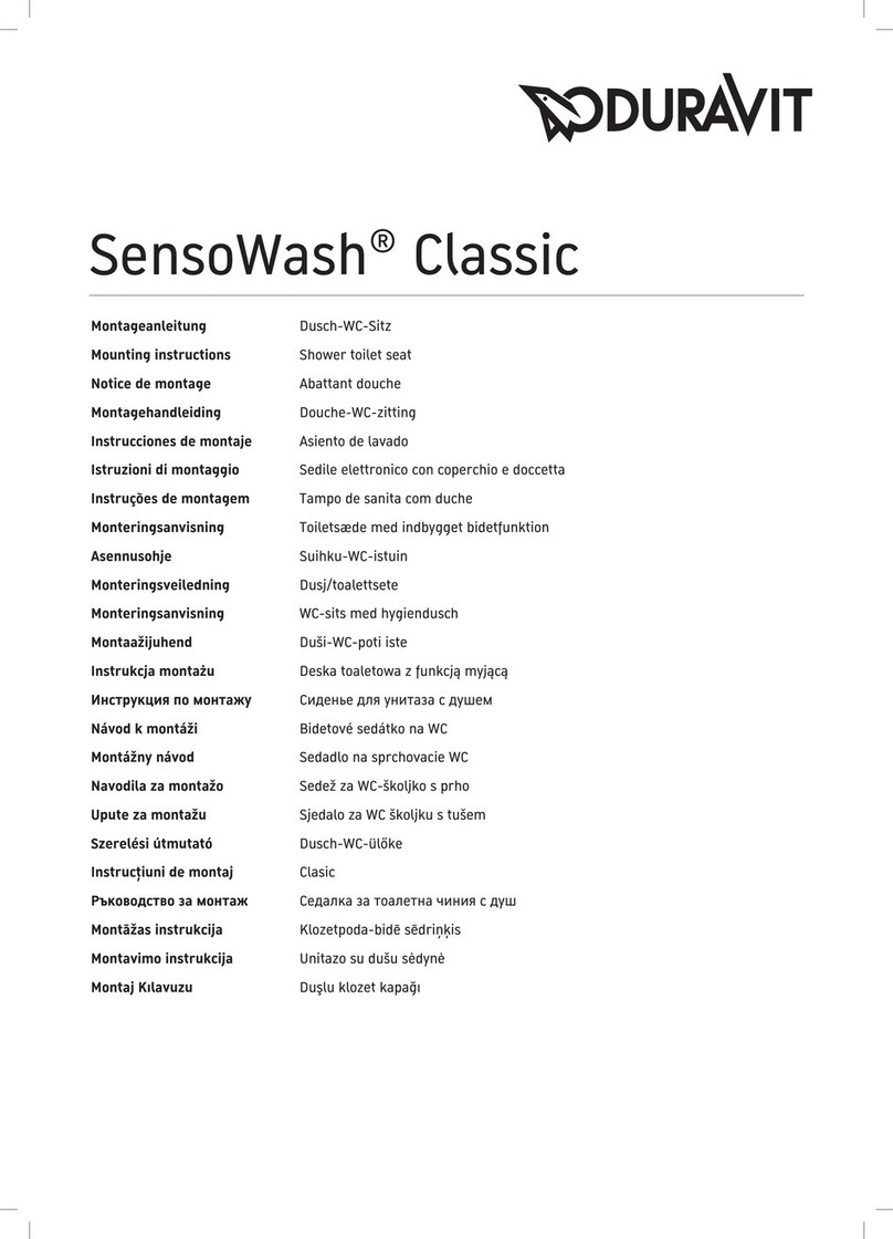 DURAVIT SensoWash Classic 613000 01 2 00 4300 Mounting instructions