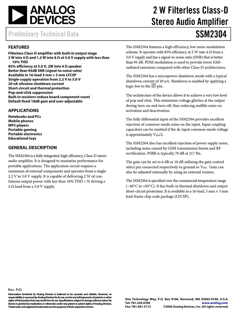 Analog Devices SSM2304 Series Instruction manual
