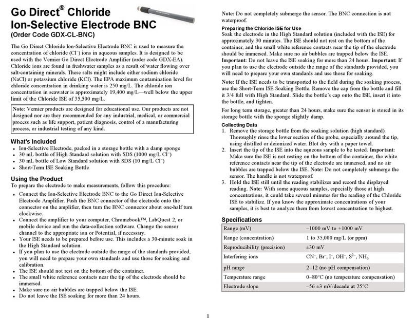 Vernier Go Direct GDX-CL-BNC User manual