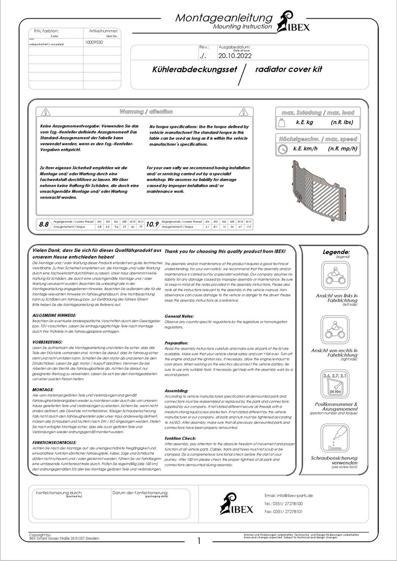 IBEX 10009530 User manual