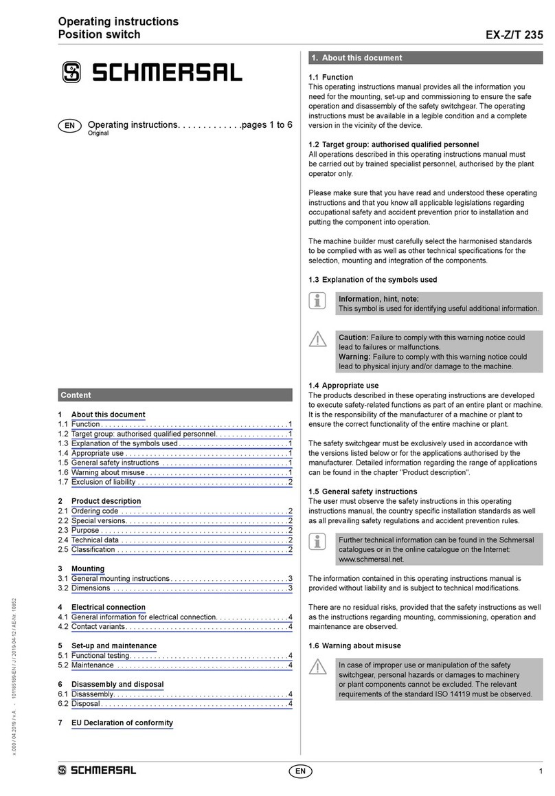 schmersal EX-Z/T 235 User manual schmersal EX-Z/T 235 User manual