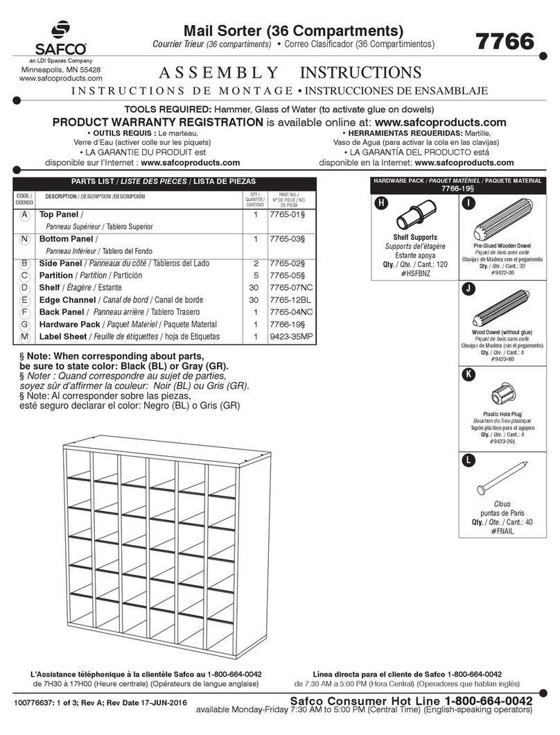 LDI Spaces SAFCO 7766 Assembly instructions