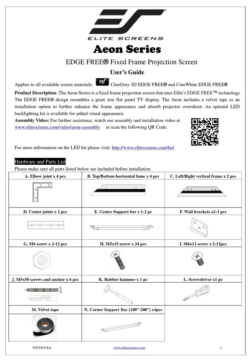 Elite Screens EDGE FREE Aeon Series User manual