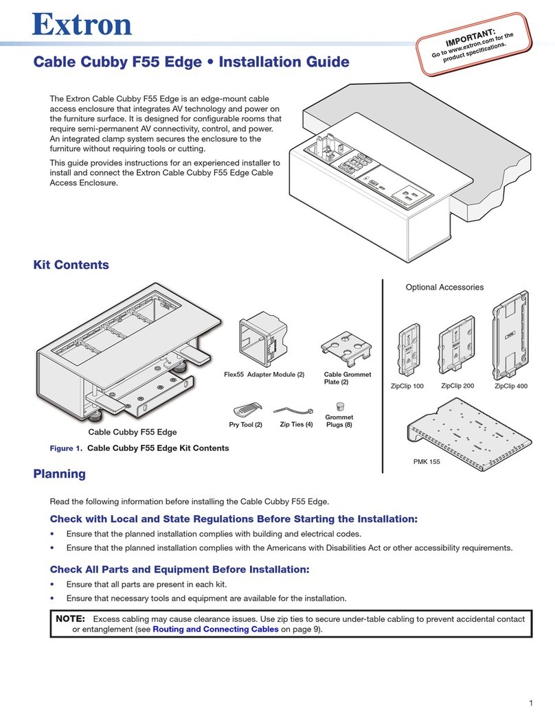 Extron electronics Cable Cubby F55 Edge User manual