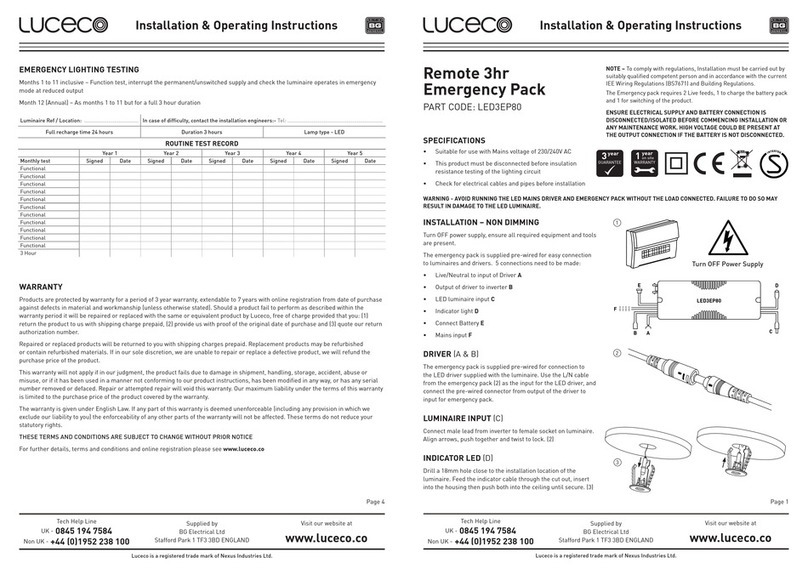 luceco LED3EP80 Installation & operating instructions