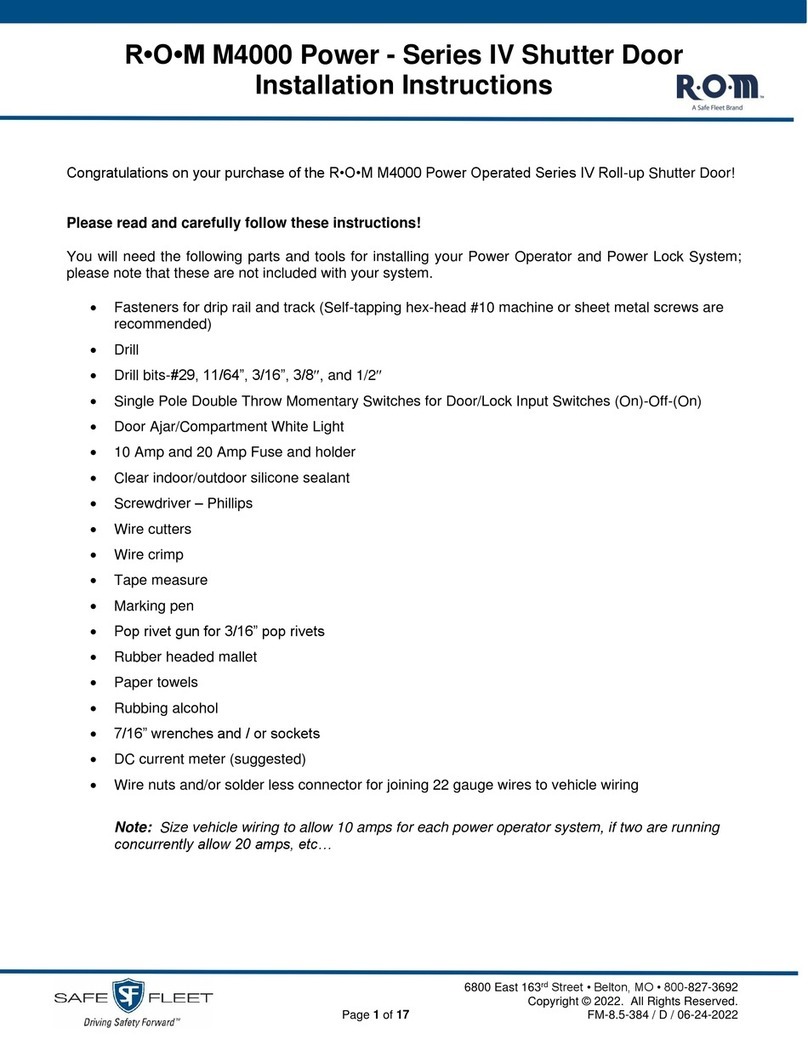 Safe Fleet R O M IV Series installation instructions Safe Fleet R O M IV Series installation instructions