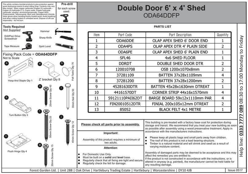 Forest garden ODA64DDFP User manual Forest garden ODA64DDFP User manual