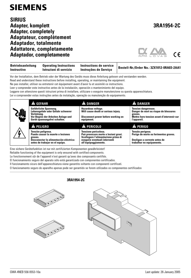 Siemens SIRIUS 3RA1954-2C operating instructions