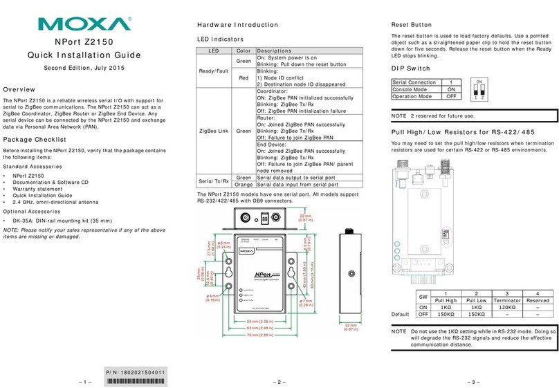 Moxa Technologies NPort Z2150 Quick installation guide Moxa Technologies NPort Z2150 Quick installation guide