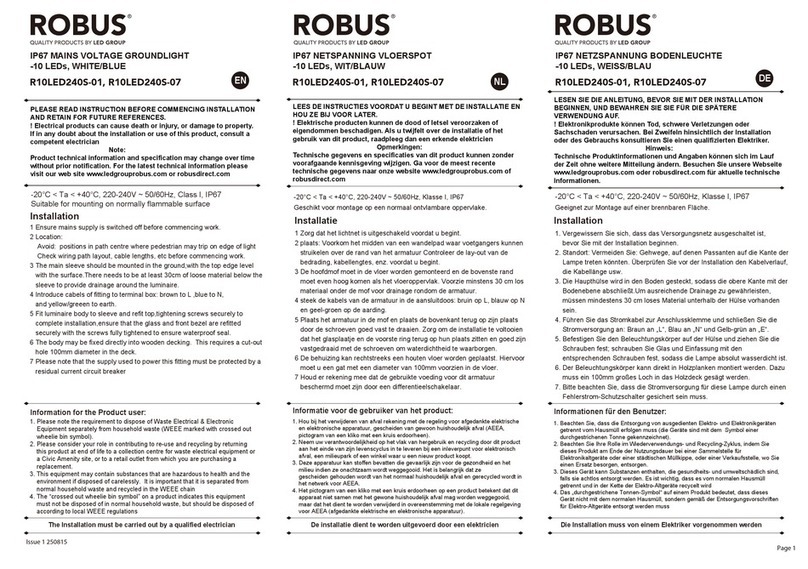 Robus R10LED240S-01 instructions