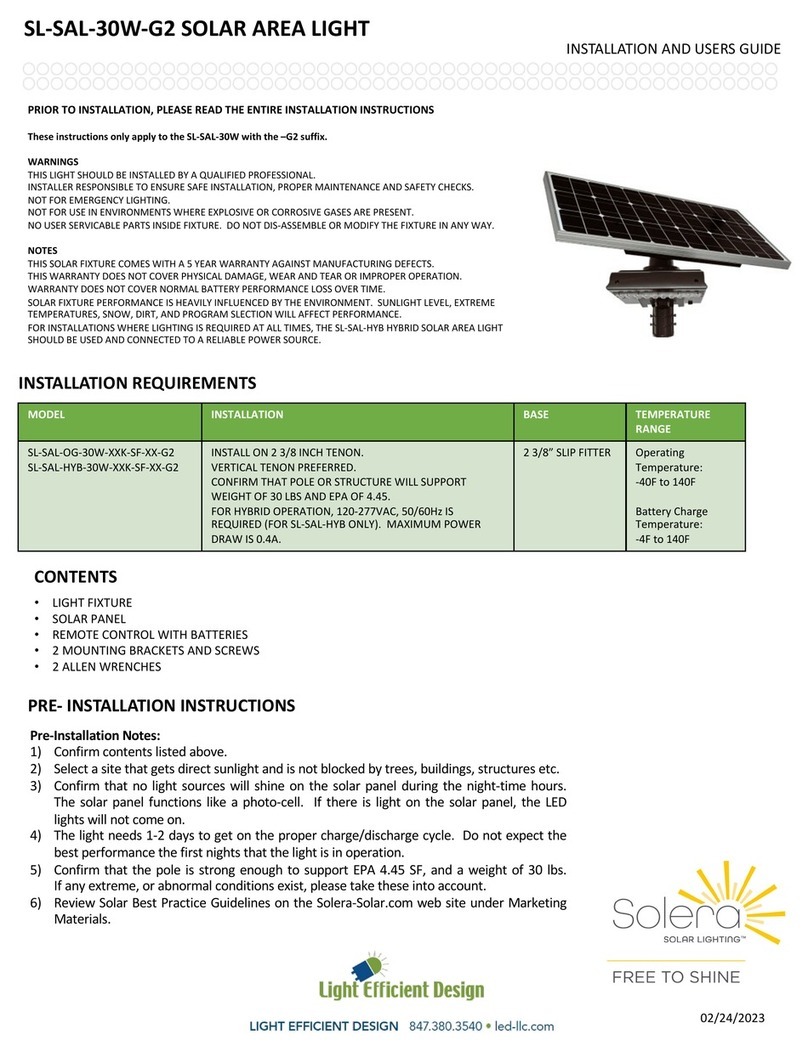 Solera SL-SAL-30W-G2 Installation and user guide