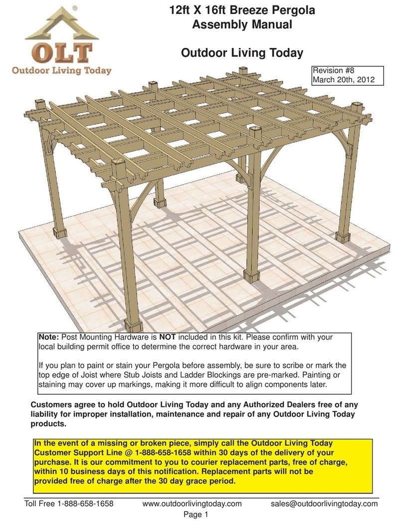 OLT 12ft X 16ft Breeze Pergola Assembly manual