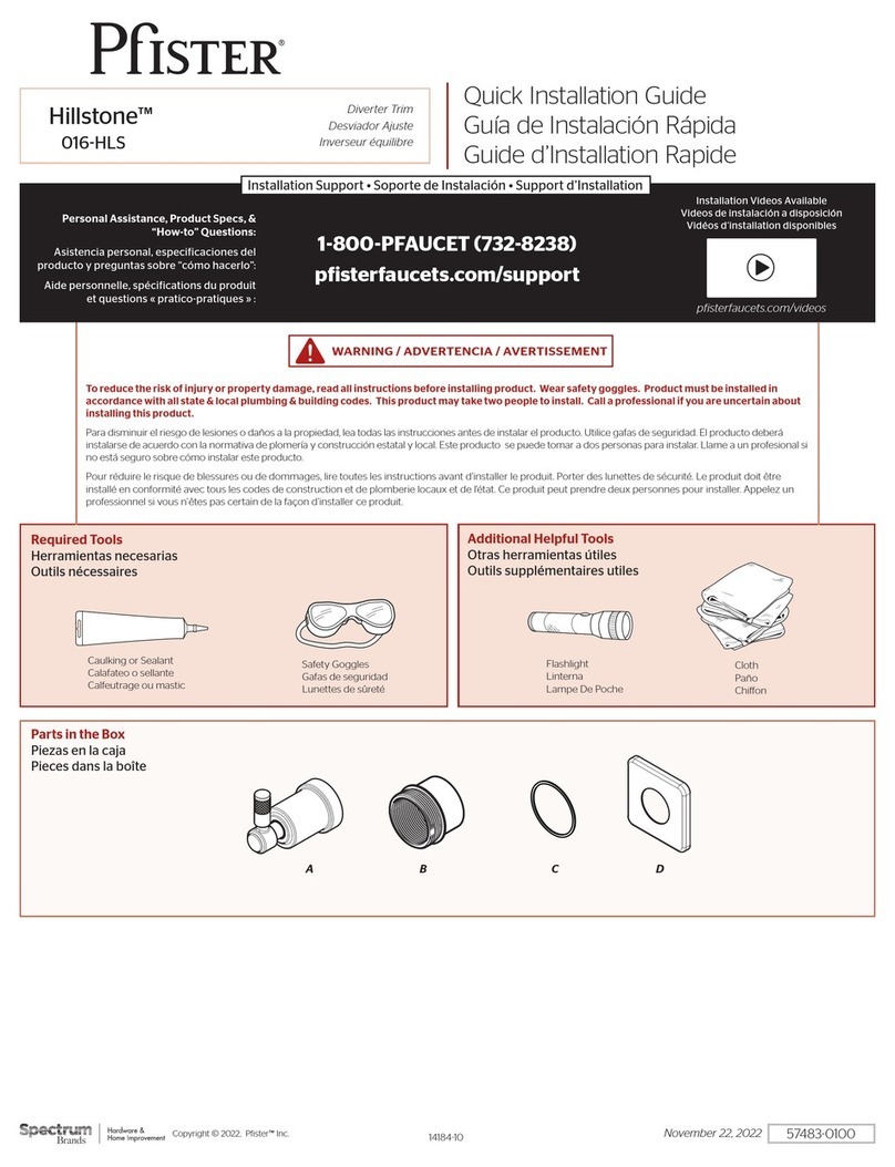 Spectrum Brands Pfister Hillstone 016-HLS User manual Spectrum Brands Pfister Hillstone 016-HLS User manual