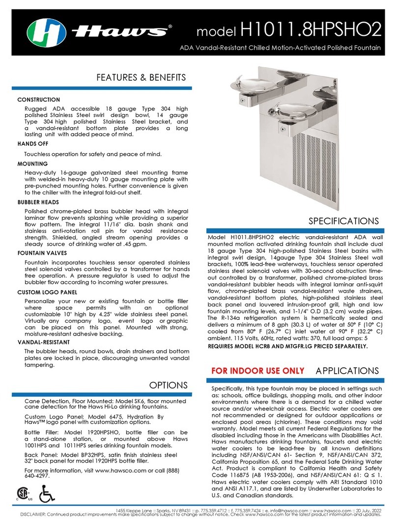 Haws H1011.8HPSHO2 Quick start guide