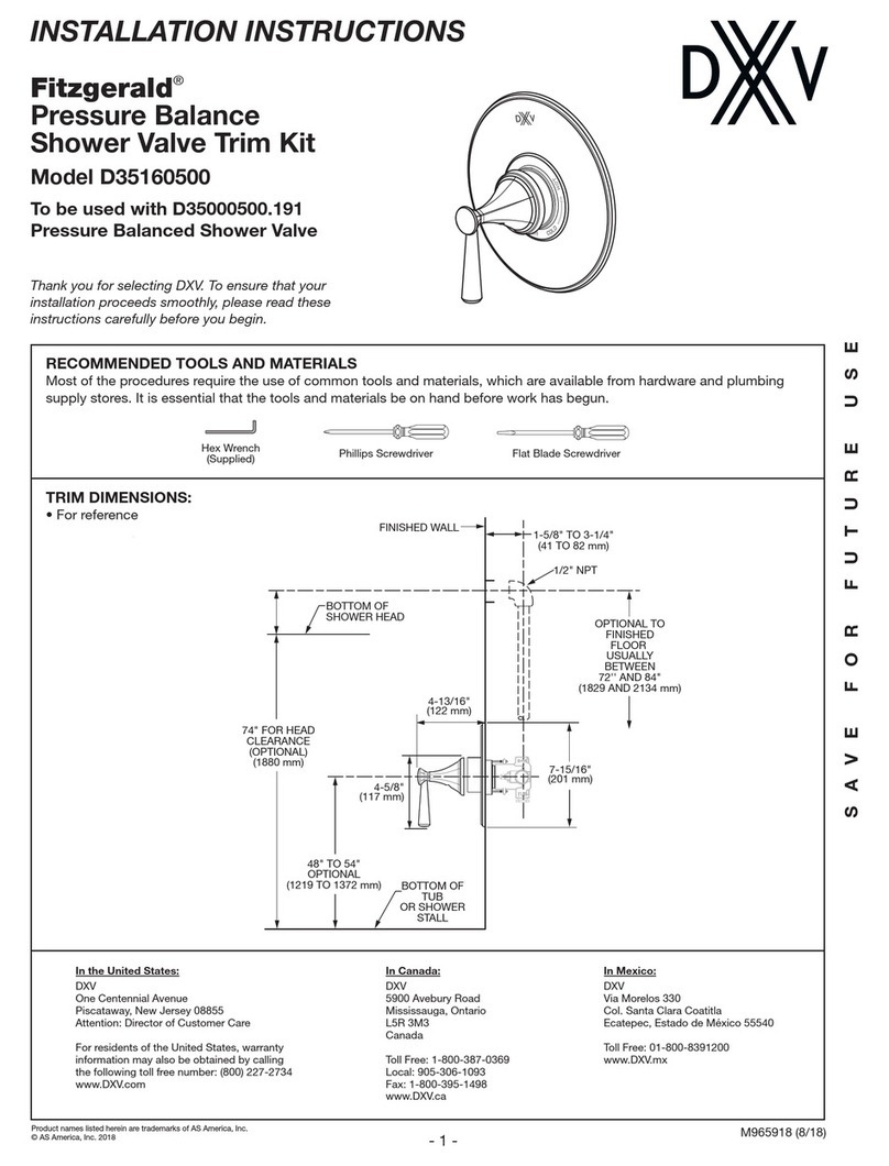 DXV Fitzgerald D35160500 User manual DXV Fitzgerald D35160500 User manual