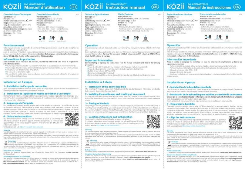 KOZii KE806GRVBCCT instruction manual