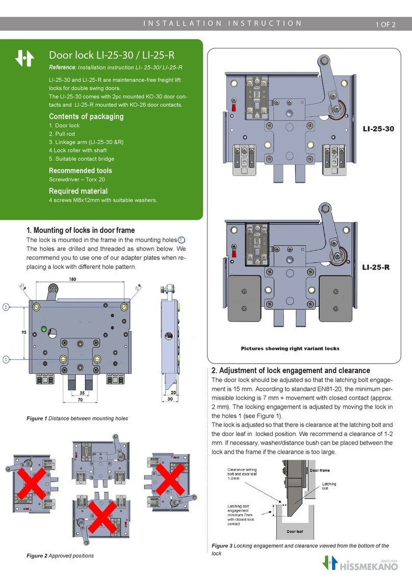 Hissmekano LI-25-30 installation instructions