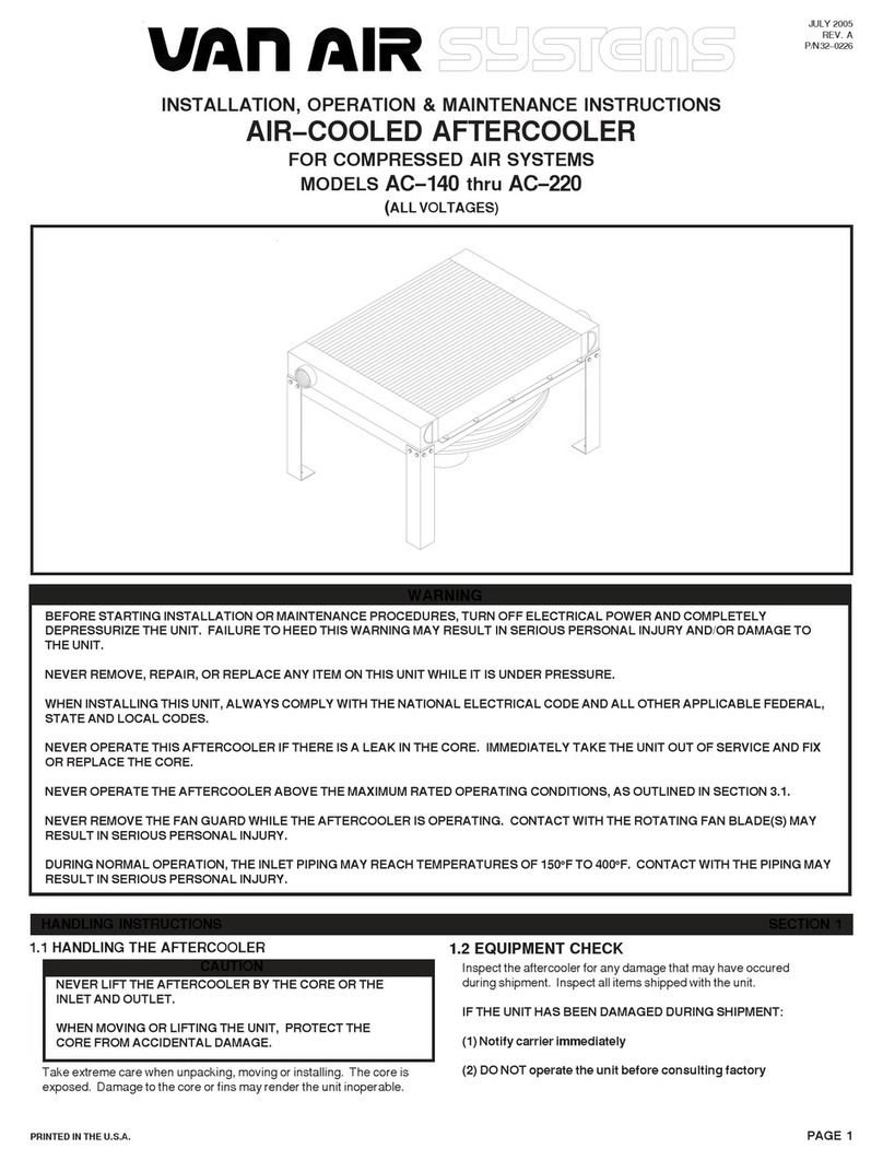 Van Air Systems AC-140 Installation, operation & maintenance instructions Van Air Systems AC-140 Installation, operation & maintenance instructions