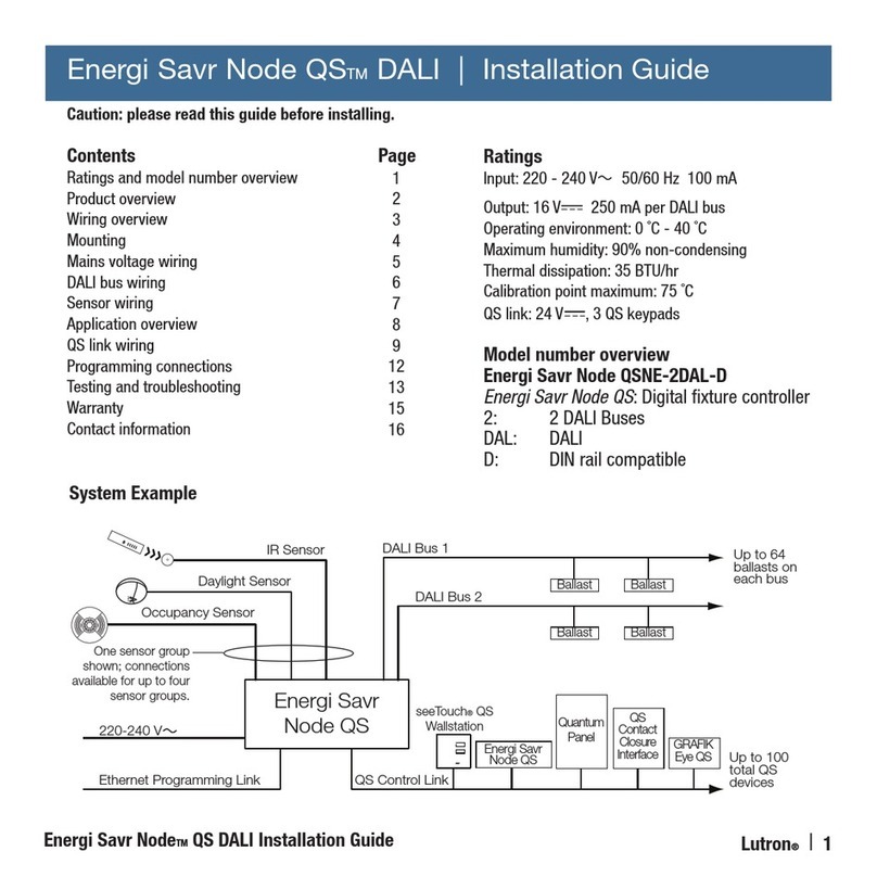 Lutron Electronics Energi Savr Node QS DALI User manual