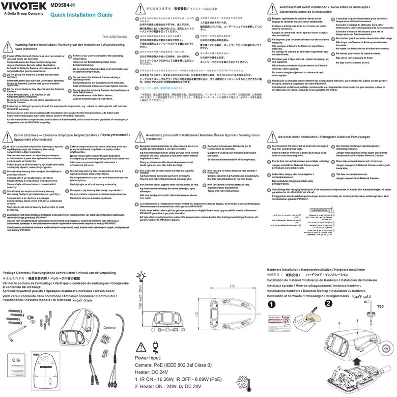 Delta Vivotek MD9584-H Quick installation guide