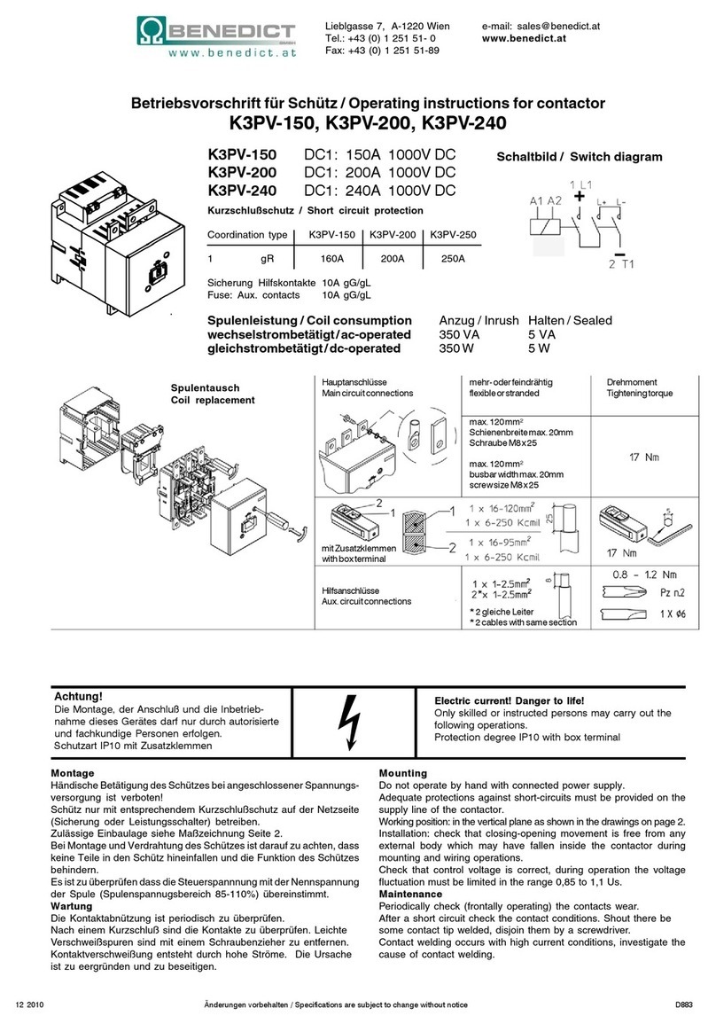 Benedict K3PV-150 User manual