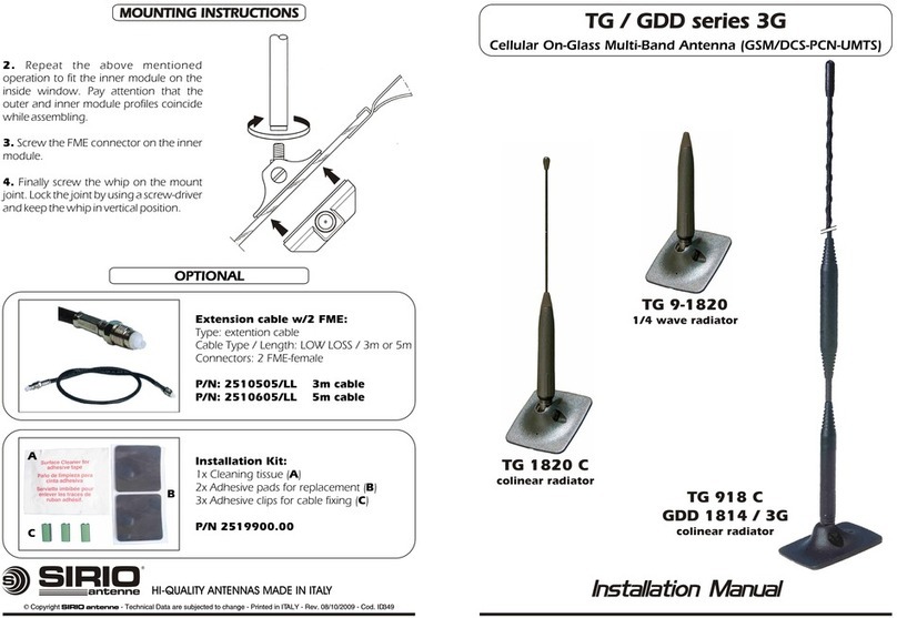 Sirio Antenne TG / GDD Series User manual