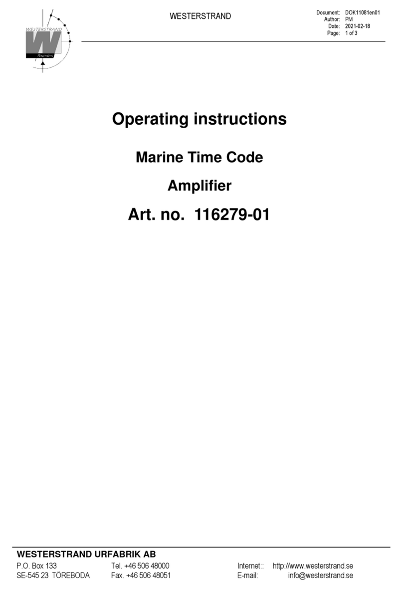 WESTERSTRAND 116279-01 operating instructions