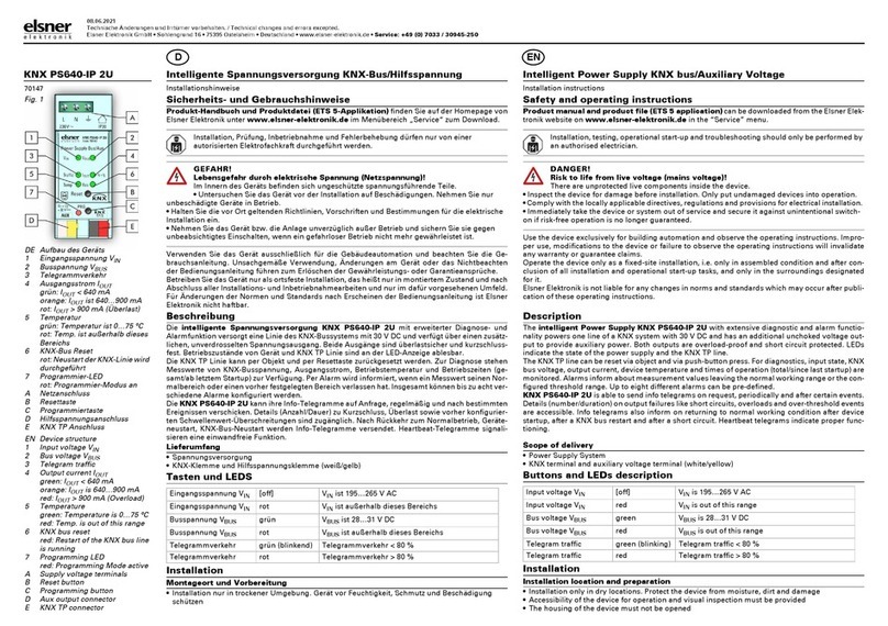 Elsner KNX PS640-IP 2U installation instructions