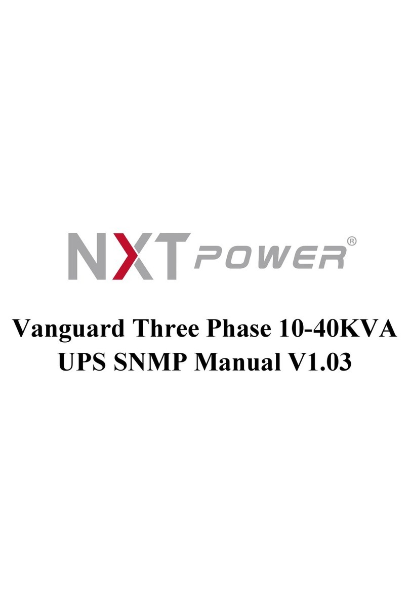 NXT Power VANGUARD THREE-PHASE 10-40 KVA UPS SNMP User manual
