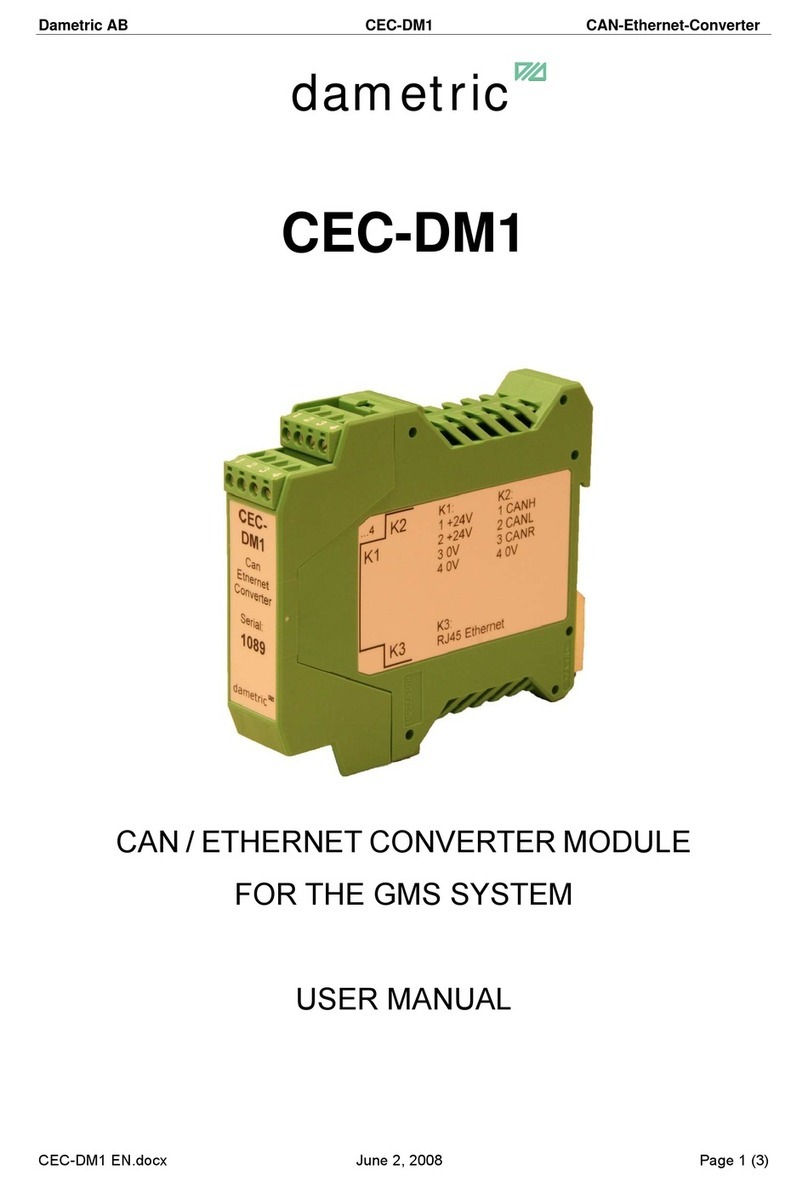 Dametric CEC-DM1 user manual