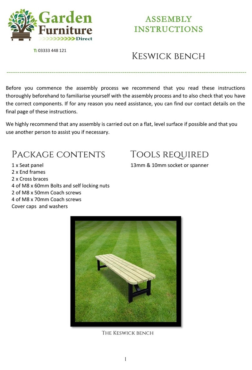 Garden Furniture Direct Keswick bench Assembly instructions Garden Furniture Direct Keswick bench Assembly instructions
