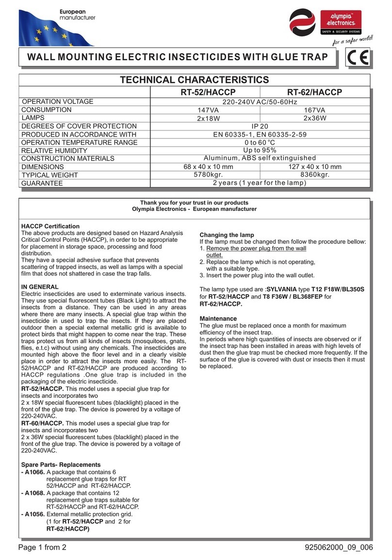 Olimpia electronics RT-52/HACCP quick start guide