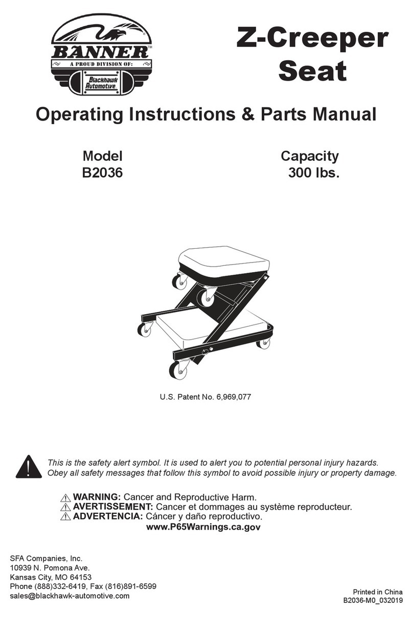 Black Hawk Automotive Banner B2036 Operating instructions & parts manual