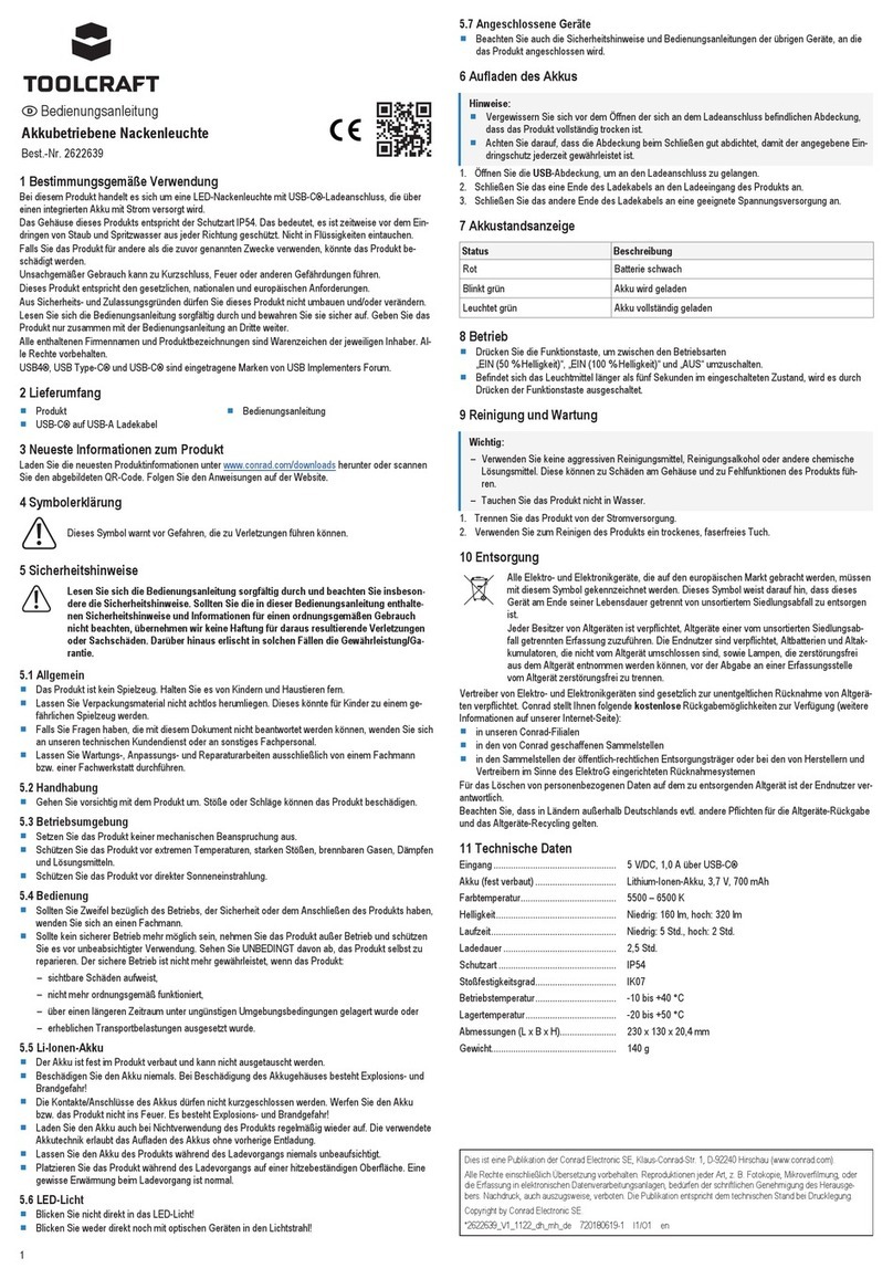 TOOLCRAFT 2622639 operating instructions