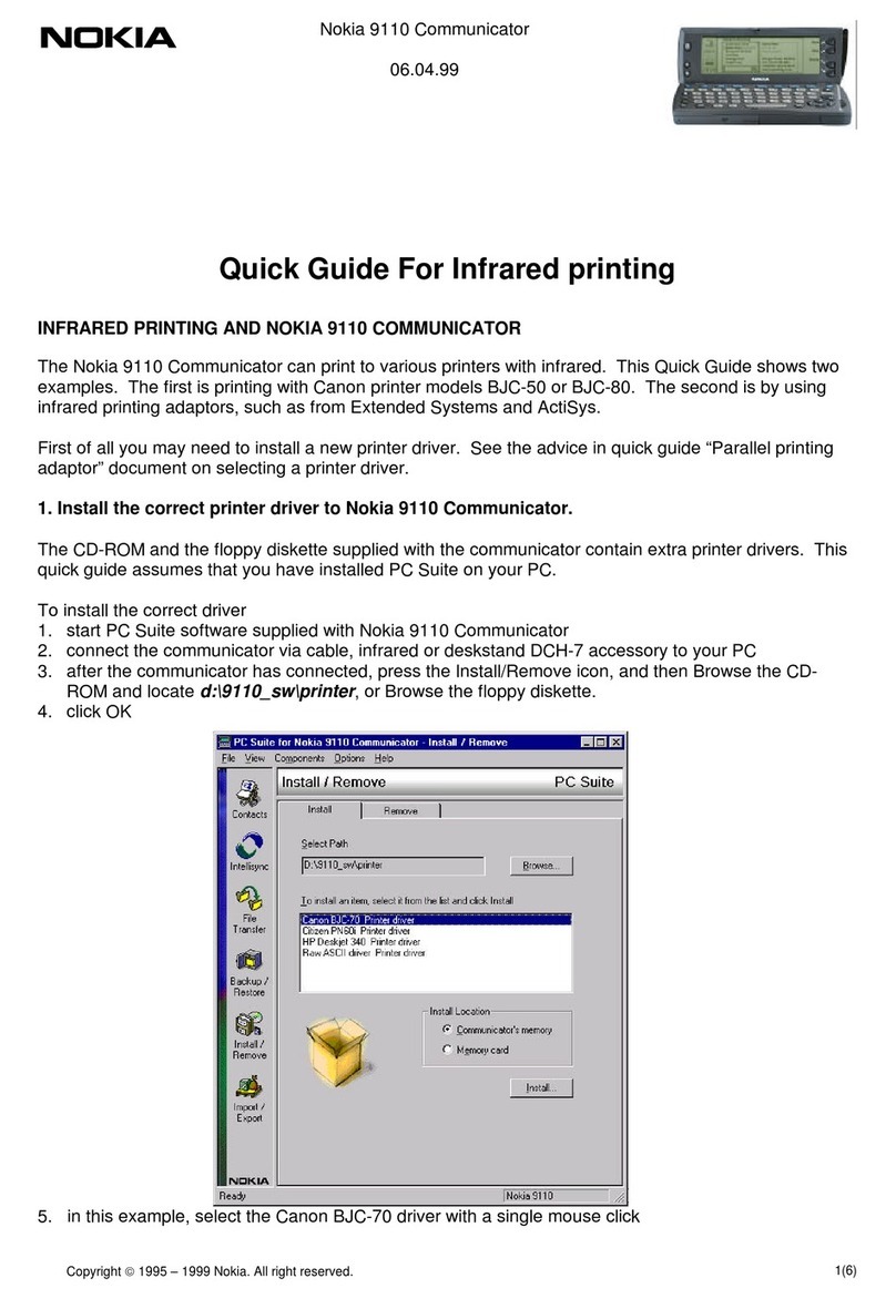 Nokia COMMUNICATOR 9110 User manual
