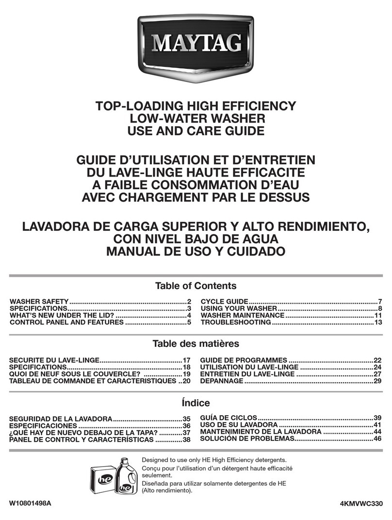 Maytag 4KMVWC330 Use and care guide