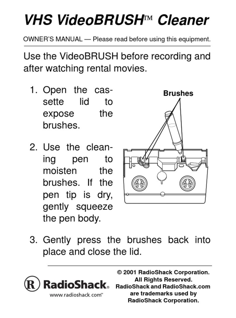 Radio Shack VHS VideoBRUSH Cleaner owner's manual