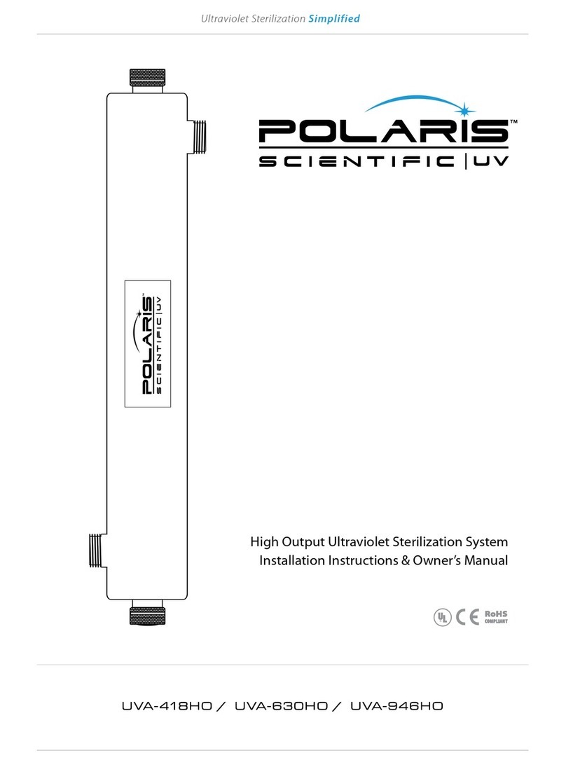 Polaris Scientific UVA-418HO Installation instructions & owner's manual