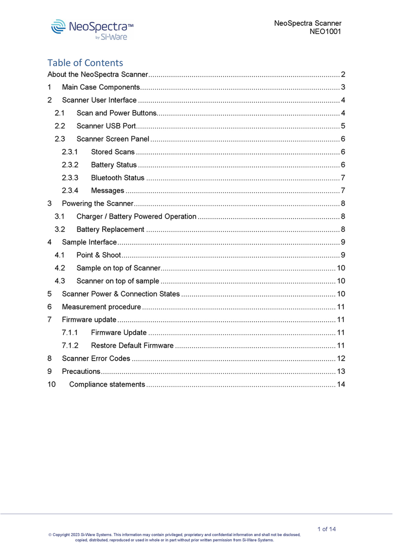 Si-WARE SYSTEMS NeoSpectra NEO1001 manual