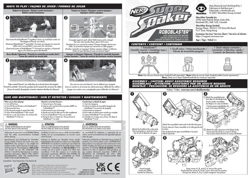 WowWee Nerf Super Soaker Roboblaster User manual WowWee Nerf Super Soaker Roboblaster User manual