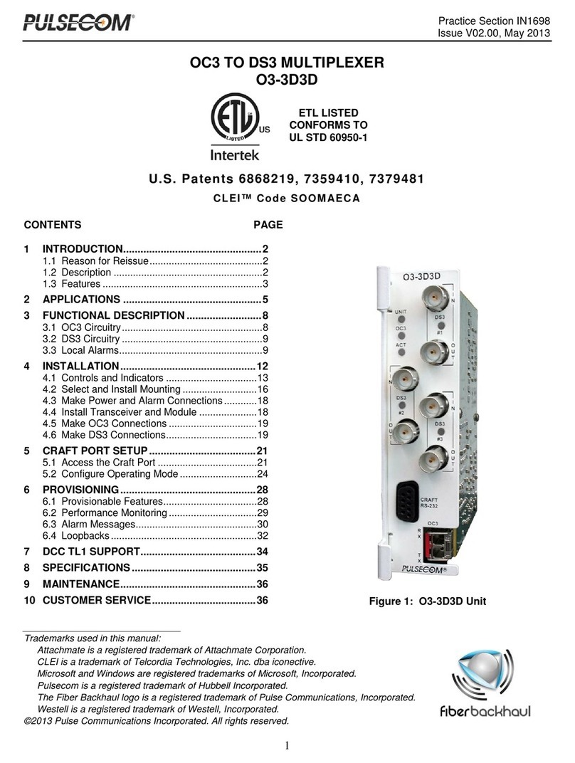 Hubbell Pulsecom CLEI O3-3D3D quick start guide Hubbell Pulsecom CLEI O3-3D3D quick start guide