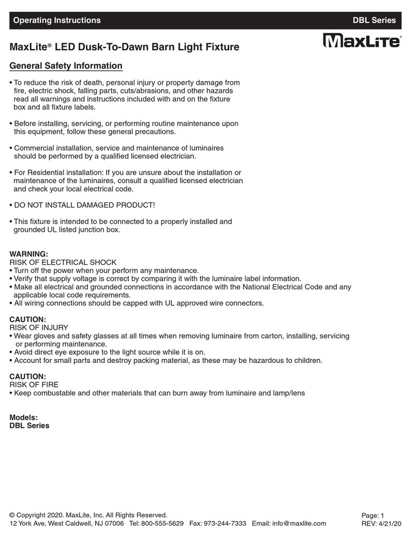 MaxLite DBL Series operating instructions