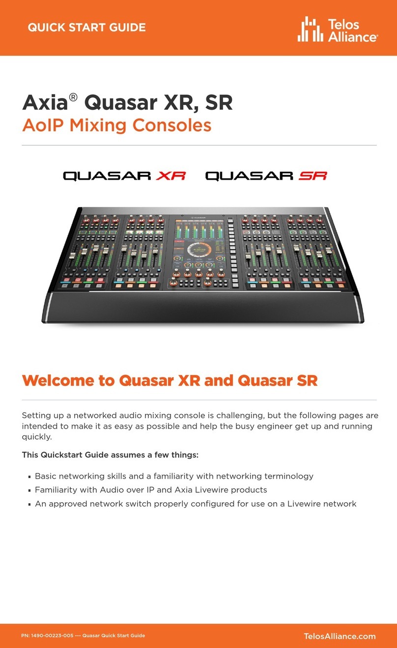Telos Alliance Axia QUASAR XR quick start guide